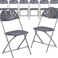 Folding & Stacking*Flash Furniture HERCULES Series 800 Plastic Fan Back Folding Chair, 8/Pack (8LEL4CH)