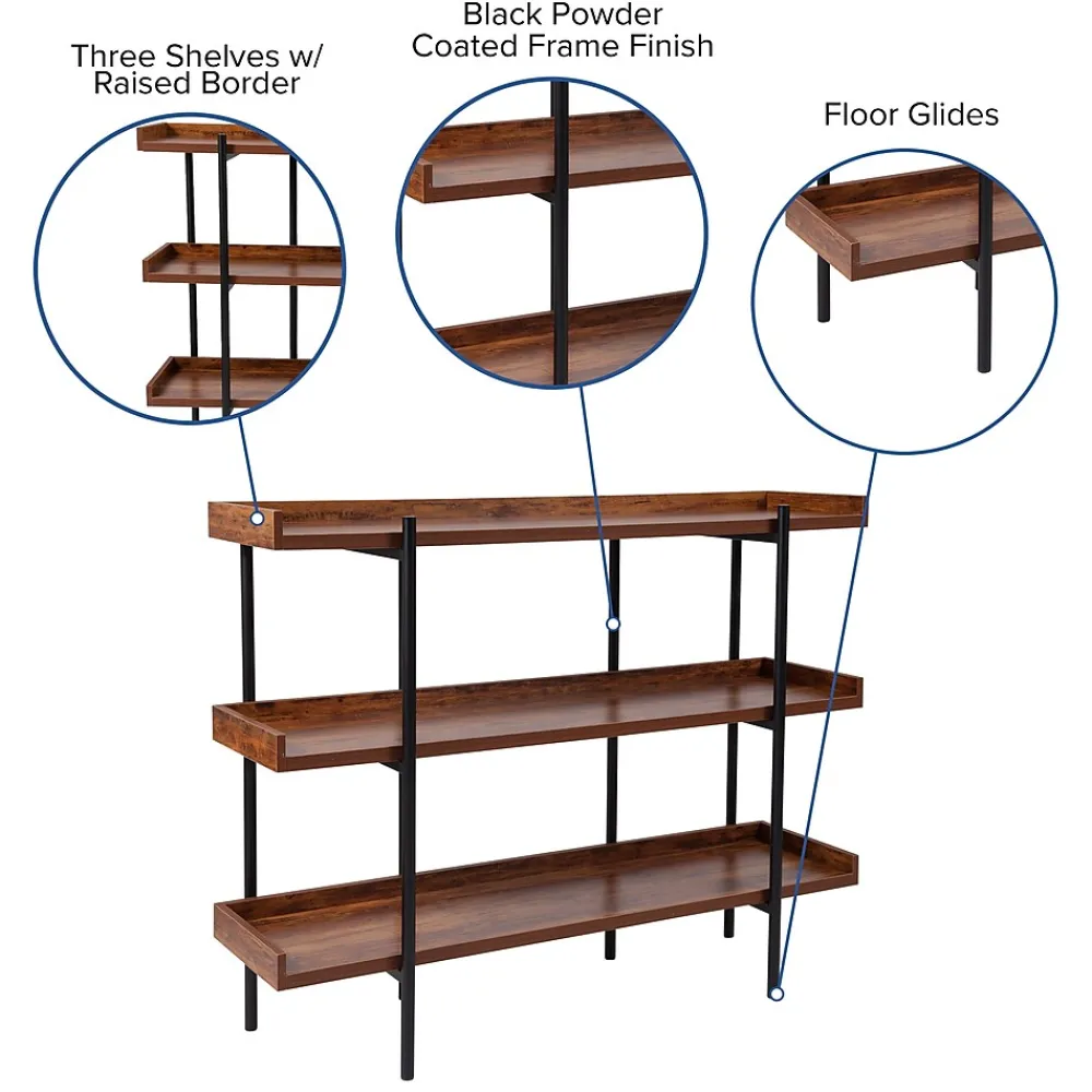 Bookcases*Flash Furniture HERCULES Series 18" Storage Shelf, Rustic (JN2542B3)