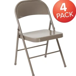 Folding & Stacking*Flash Furniture HERCULES Series Metal Folding Chair, Gray, 4/Pk (4BDF002GY)