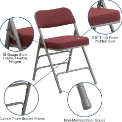 Folding & Stacking*Flash Furniture HERCULES Series Fabric Folding Chair, Burgundy, 2/Pack (2AWMC320AFBG)