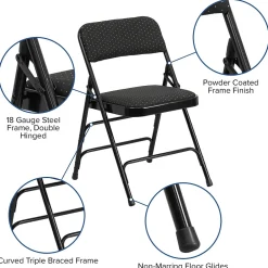 Folding & Stacking*Flash Furniture HERCULES Series Fabric Banquet/Reception Chair, Black, 2/Pack (2AWMC309AFBLK)