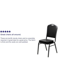 Folding & Stacking*Flash Furniture HERCULES Series Vinyl Banquet Stacking Chair, Black/Silver Vein Frame, 4 Pack (4FDC01SVBKVY)