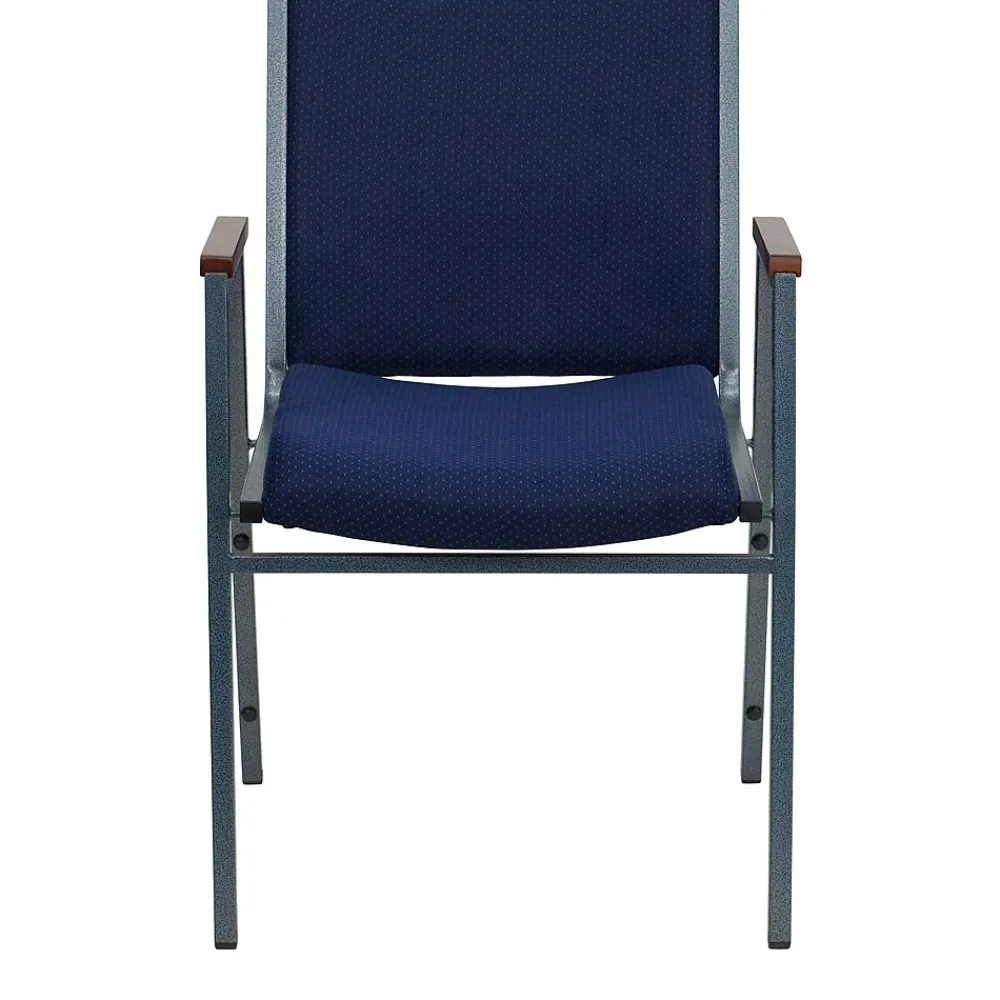 Folding & Stacking*Flash Furniture HERCULES Series Fabric Stack Chair with Arms, Navy Blue Dot (XU60154NVY)