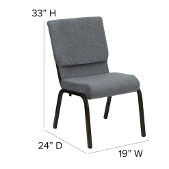 Folding & Stacking*Flash Furniture HERCULES Series Fabric Stacking Church Chair, Gray/Gold Vein Frame (XUCH60096BEIJGY)