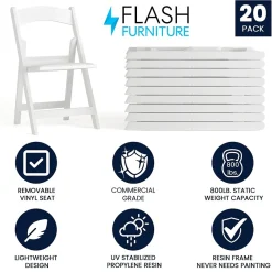 Folding & Stacking*Flash Furniture HERCULES™ Vinyl Armless Folding Chair, White, 20/Pack (20L3L1WHITE)