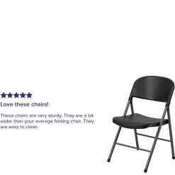 Folding & Stacking*Flash Furniture HERCULES™ Plastic Armless Folding Chair With Charcoal Frame, Black, 4/Pack