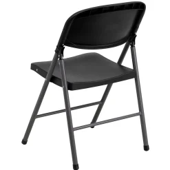 Folding & Stacking*Flash Furniture HERCULES™ Plastic Armless Folding Chair With Charcoal Frame, Black, 4/Pack