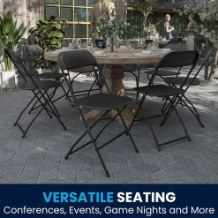 Folding & Stacking*Flash Furniture HERCULES™ Plastic Armless Folding Chair, Black, 20/Pack