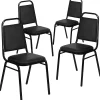Folding & Stacking*Flash Furniture HERCULES Series Vinyl Banquet Stacking Chair, Black, 4 Pack (4FDBHF2BKVYL)