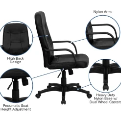 Office Chairs*Flash Furniture Holly Vinyl Swivel High Back Executive Office Chair, Black (H8021)