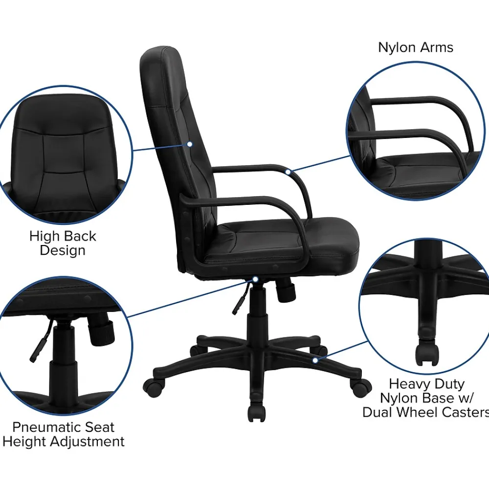 Office Chairs*Flash Furniture Holly Vinyl Swivel High Back Executive Office Chair, Black (H8021)