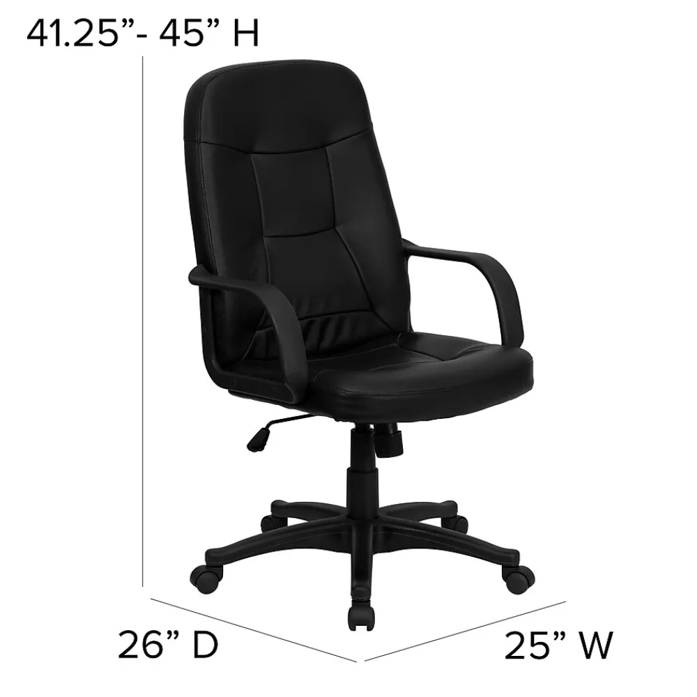 Office Chairs*Flash Furniture Holly Vinyl Swivel High Back Executive Office Chair, Black (H8021)