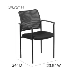 Folding & Stacking*Flash Furniture Jana Mesh Stackable Side Chair with Arms, Black (GO5162)