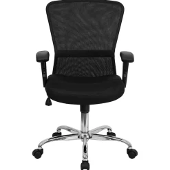 Office Chairs*Flash Furniture Jasmine Ergonomic Mesh Swivel Mid-Back Task Office Chair, Black (GO5307B)