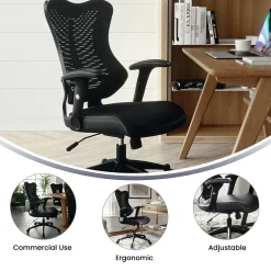 Office Chairs*Flash Furniture Kale Ergonomic Mesh Swivel High Back Executive Office Chair, Black (BLZP806BK)