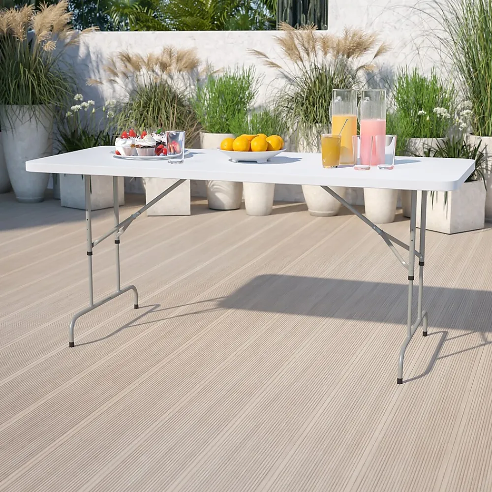 Folding Tables*Flash Furniture Kathryn Folding Table, 72" x 30", Granite White (RB3072ADJ)