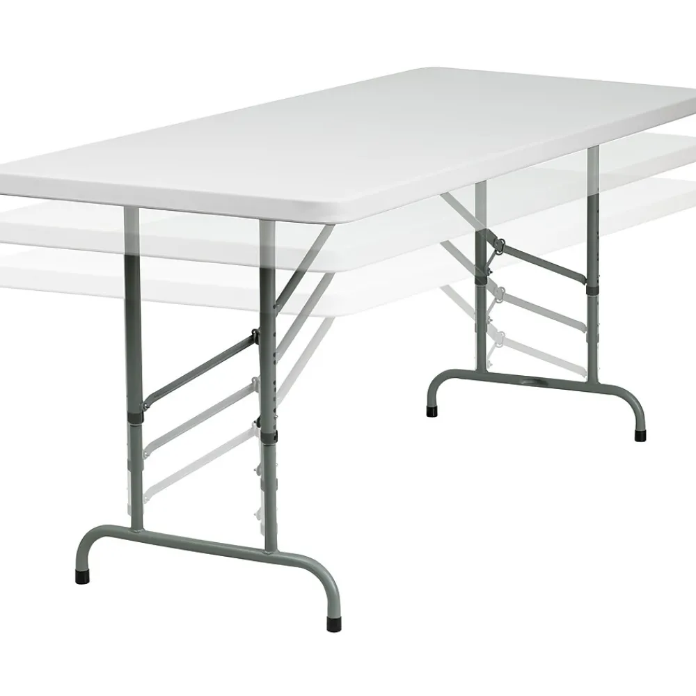 Folding Tables*Flash Furniture Kathryn Folding Table, 72" x 30", Granite White (RB3072ADJ)