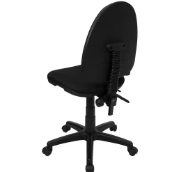 Office Chairs*Flash Furniture Linus Armless Ergonomic Fabric Swivel Mid-Back Multifunction Task Office Chair, Black (WLA654MGBK)