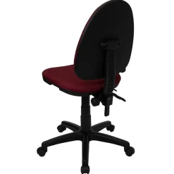 Office Chairs*Flash Furniture Linus Armless Ergonomic Fabric Swivel Mid-Back Multifunction Task Office Chair, Burgundy (WLA654MGBY)