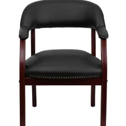 Office Chairs*Flash Furniture Luxurious Vinyl Conference Chair, Black and Mahogany (BZ105BLK)
