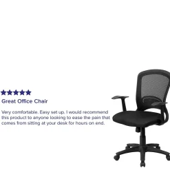 Office Chairs*Flash Furniture Manny Ergonomic Mesh Swivel Mid-Back Task Office Chair, Black (HL0007)