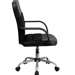 Office Chairs*Flash Furniture Manor Ergonomic LeatherSoft/Mesh Swivel Mid-Back Task Office Chair, Black (LFW61B2)