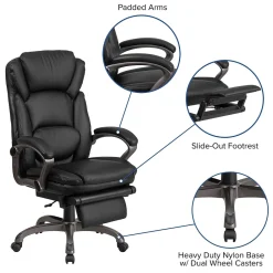 Office Chairs*Flash Furniture Martin Ergonomic LeatherSoft Swivel High Back Executive Reclining Office Chair, Black (BT90279H)