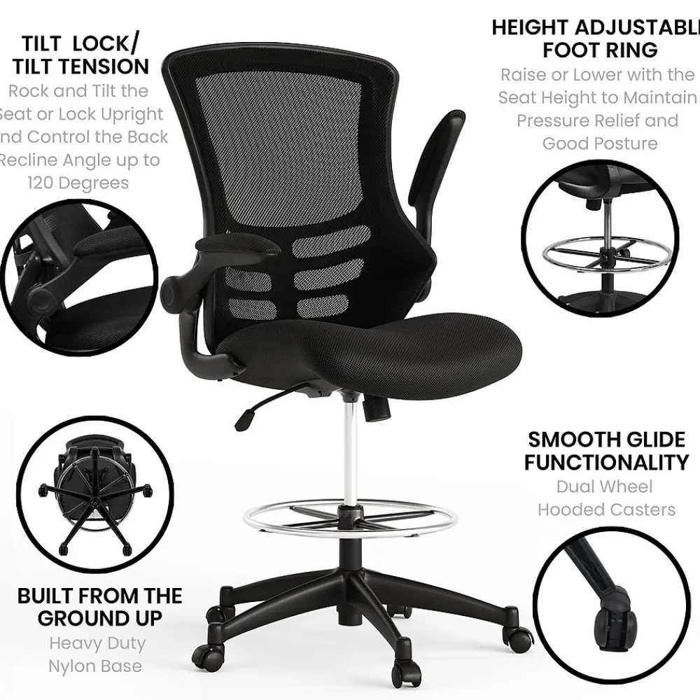 Office Chairs*Flash Furniture Mid-Back Design Mesh Task Chair, Black (BL-X-5M-D-GG)