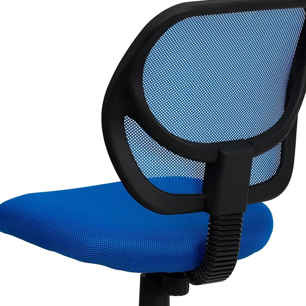Office Chairs*Flash Furniture Neri Armless Ergonomic Mesh Swivel Low Back Task Office Chair, Blue (WA3074BL)