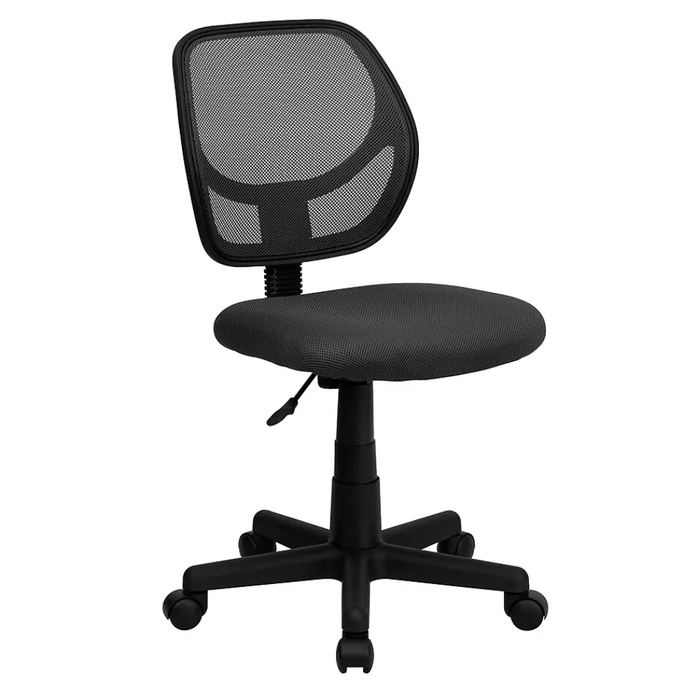 Office Chairs*Flash Furniture Neri Armless Ergonomic Mesh Swivel Low Back Task Office Chair, Gray (WA3074GY)