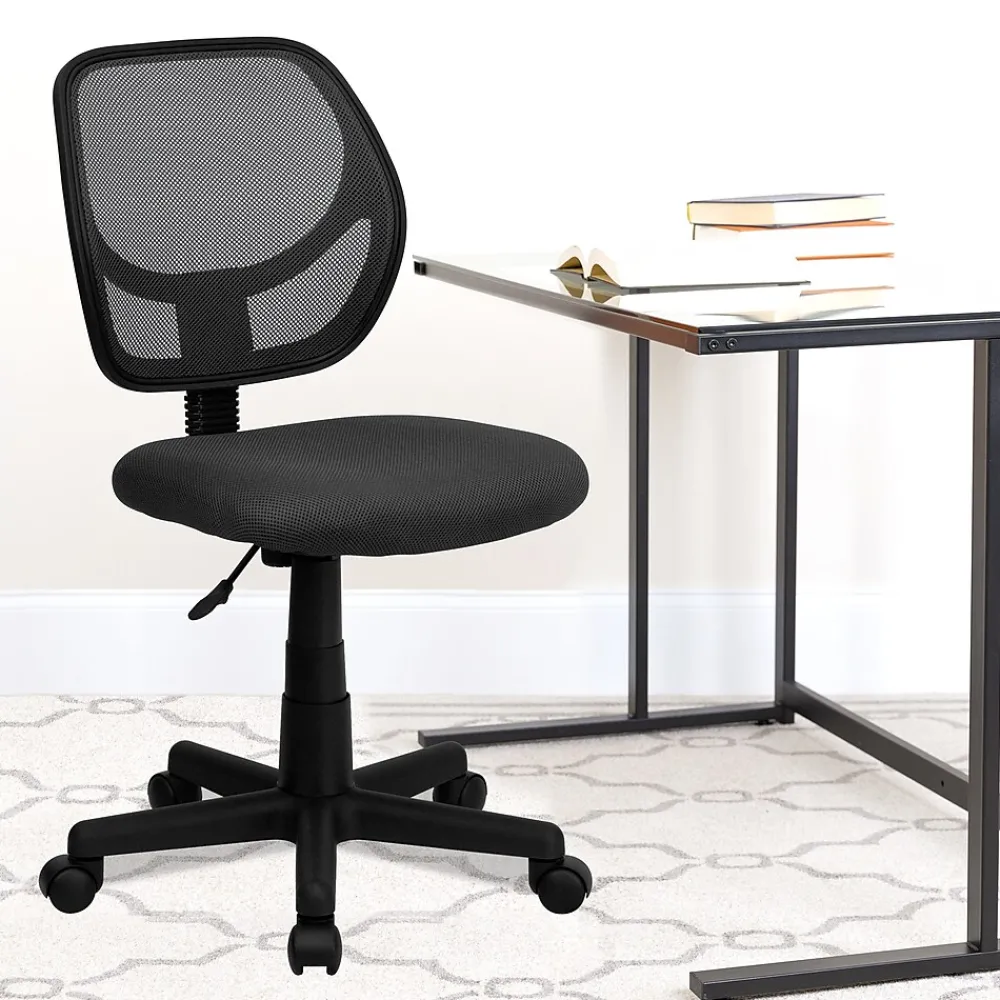 Office Chairs*Flash Furniture Neri Armless Ergonomic Mesh Swivel Low Back Task Office Chair, Gray (WA3074GY)