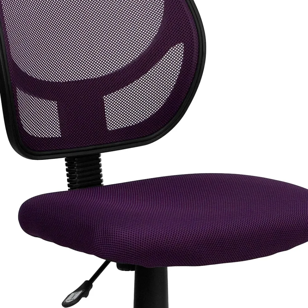 Office Chairs*Flash Furniture Neri Armless Ergonomic Mesh Swivel Low Back Task Office Chair, Purple (WA3074PUR)