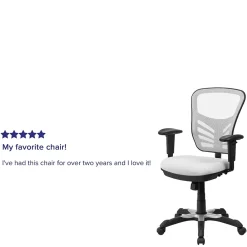 Ergonomic Chairs*Flash Furniture Nicholas Ergonomic Mesh Swivel Mid-Back Multifunction Executive Office Chair, (HL0001WH) White