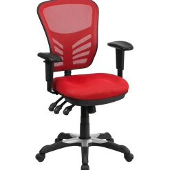 Ergonomic Chairs*Flash Furniture Nicholas Ergonomic Mesh Swivel Mid-Back Multifunction Executive Office Chair, (HL0001) Red