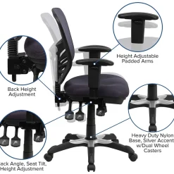 Ergonomic Chairs*Flash Furniture Nicholas Ergonomic Mesh Swivel Mid-Back Multifunction Executive Office Chair, (HL0001DKGY) Dark Gray