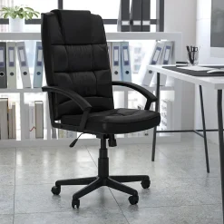 Office Chairs*Flash Furniture Nora LeatherSoft Swivel High Back Executive Office Chair, Black (GO7102)