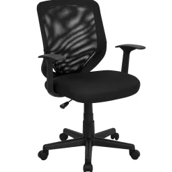 Office Chairs*Flash Furniture Norris Ergonomic Mesh Swivel Mid-Back Tapered Back Task Office Chair, Black (LFW95ABK)