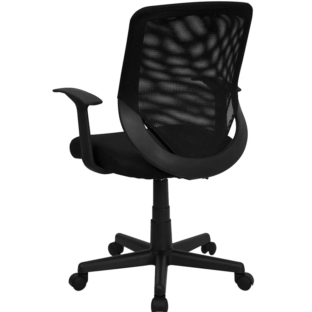 Office Chairs*Flash Furniture Norris Ergonomic Mesh Swivel Mid-Back Tapered Back Task Office Chair, Black (LFW95ABK)