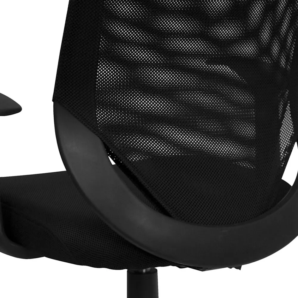 Office Chairs*Flash Furniture Norris Ergonomic Mesh Swivel Mid-Back Tapered Back Task Office Chair, Black (LFW95ABK)