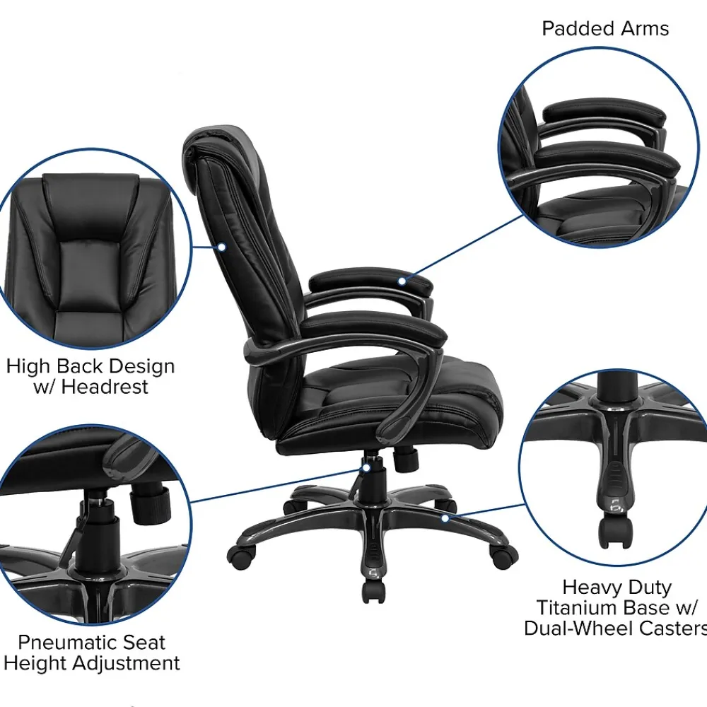 Office Chairs*Flash Furniture Oma Ergonomic LeatherSoft Swivel High Back Executive Office Chair, Black (GO7194BBK)