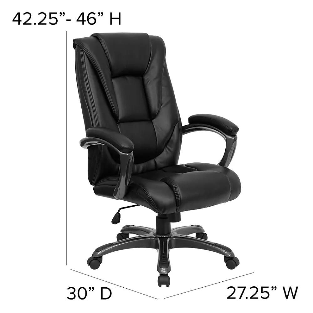 Office Chairs*Flash Furniture Oma Ergonomic LeatherSoft Swivel High Back Executive Office Chair, Black (GO7194BBK)