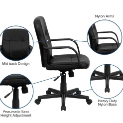 Office Chairs*Flash Furniture Paulson Vinyl Swivel Mid-Back Executive Office Chair, Black (H8020)