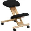 Office Chairs*Flash Furniture Posey Armless Ergonomic Fabric/Wood Mobile Kneeling Office Chair, Black (WLSB210)