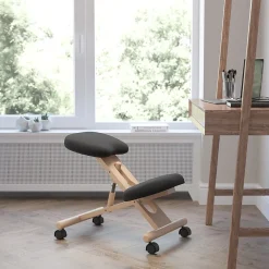 Office Chairs*Flash Furniture Posey Armless Ergonomic Fabric/Wood Mobile Kneeling Office Chair, Black (WLSB210)