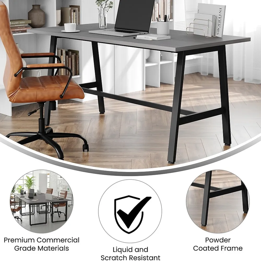 Conference Room Tables*Flash Furniture Redmond 60"W x 30"D Conference Table, Laminate, Gray Oak (MTM6030LTGRYABF)