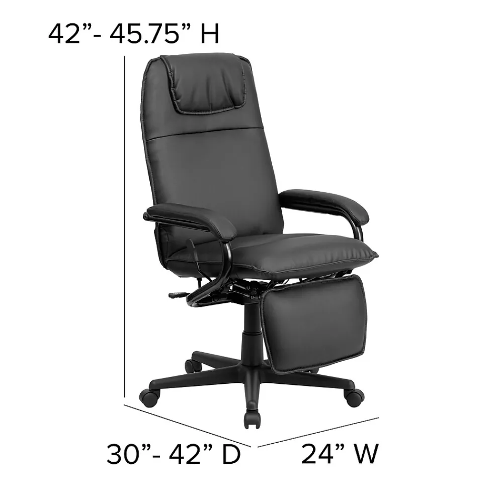 Office Chairs*Flash Furniture Robert Ergonomic LeatherSoft Swivel High Back Executive Reclining Office Chair, Black (BT70172BK)
