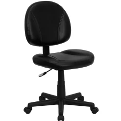 Office Chairs*Flash Furniture Ronald Armless Ergonomic LeatherSoft Swivel Mid-Back Task Office Chair, Black (BT688BK)