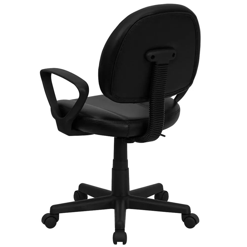Office Chairs*Flash Furniture Ronald Ergonomic LeatherSoft Swivel Mid-Back Task Office Chair, Black (BT688BKA)