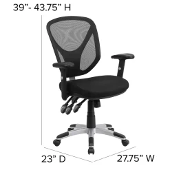 Office Chairs*Flash Furniture Sam Ergonomic Mesh Swivel Mid-Back Multifunction Task Office Chair, Black (GOWY89)