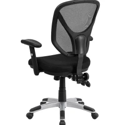 Office Chairs*Flash Furniture Sam Ergonomic Mesh Swivel Mid-Back Multifunction Task Office Chair, Black (GOWY89)